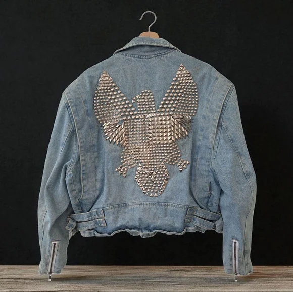 Studded Denim Jacket - Picture 1 of 14